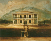 Dům na obraze neznámého autora z poloviny 19. století