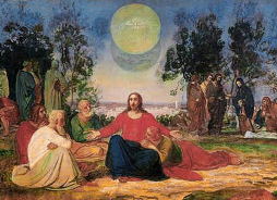Ježíš s učedníky na obraze Alexandra A. Ivanova (1806-1858)